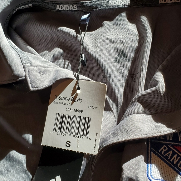 SOLD ! Adidas NY Rangers Gray NWT Polo Small - Picture 6 of 12